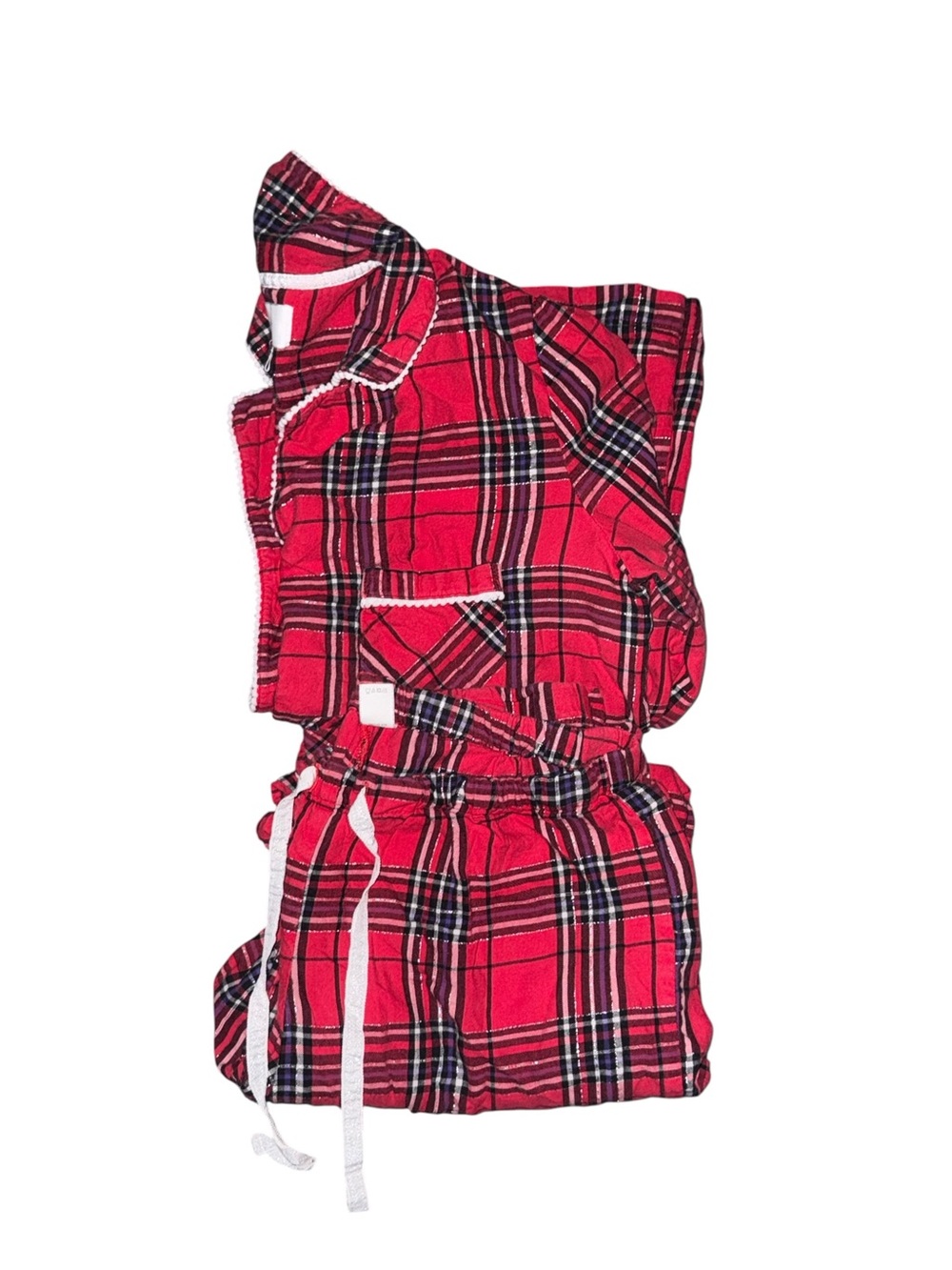 Woman’s Red Plaid Button and PJ Bottoms Victoria Secert